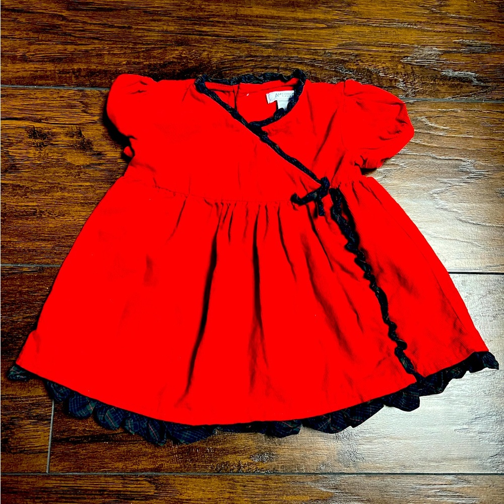American Living Corduroy Red Velvet Dress Baby Size 6 Months